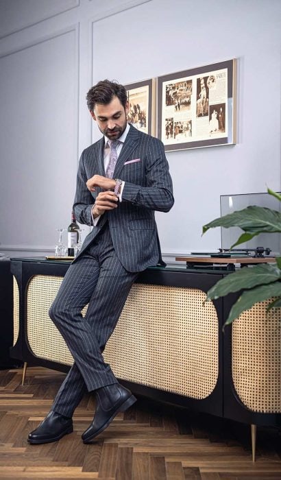 Nadelstreifanzug Slim Fit Herrenausstatter Wien shaped